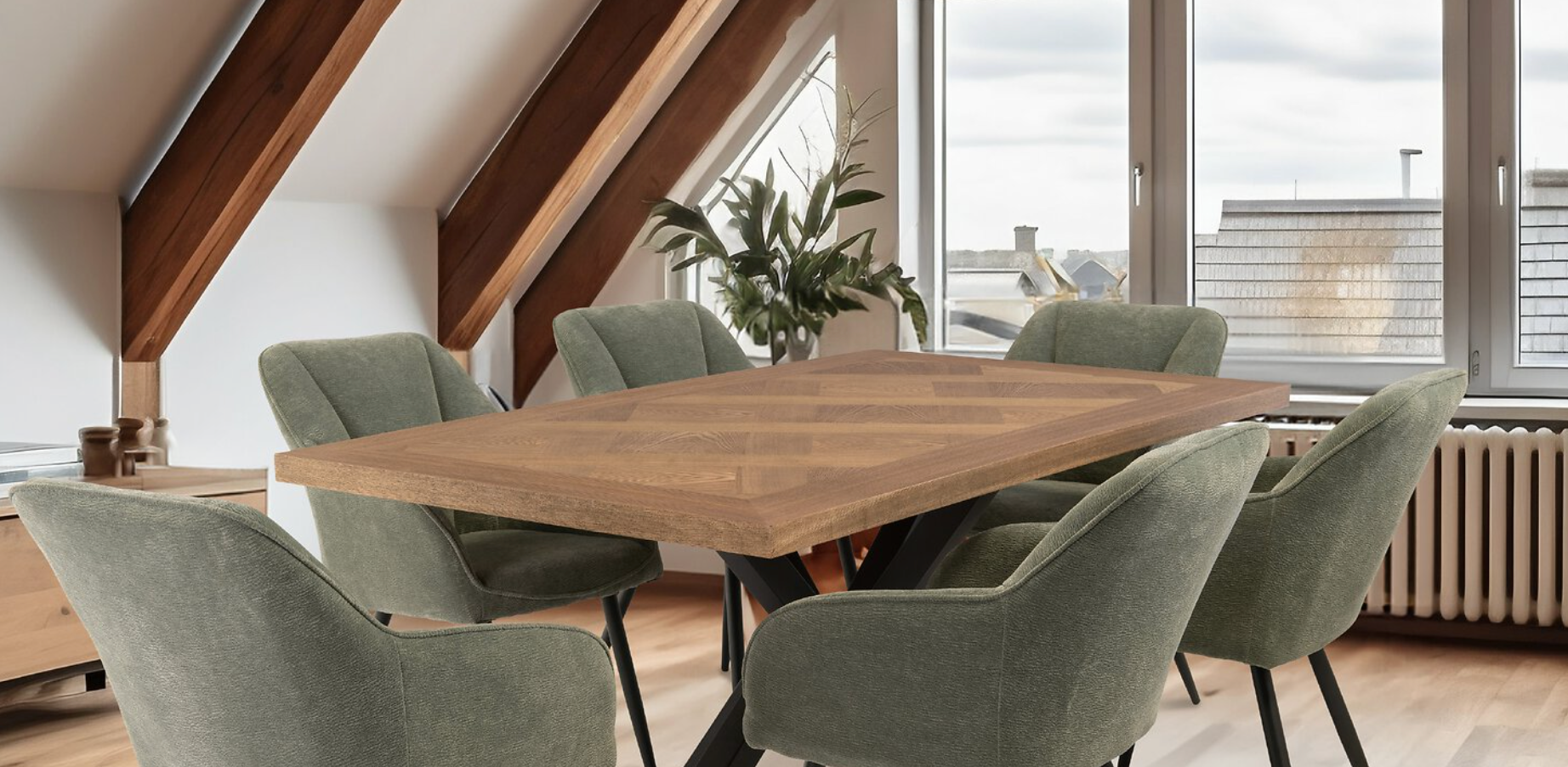 Hudson oak rectangle table 160 cm-Renaissance Design Studio