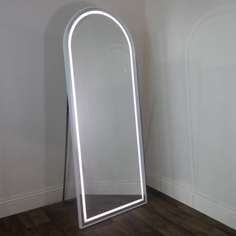 Hugh Cheval XL or large Arch Mirror with LED lighting White Nett special !-Mirror-Renaissance Design Studio