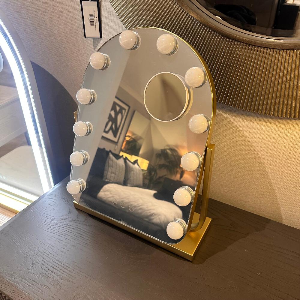 Hugh Hollywood Arch vanity mirror gold-arch top mirror-Renaissance Design Studio