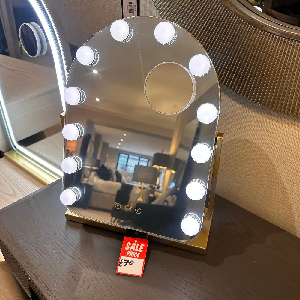 Hugh Hollywood Arch vanity mirror gold-arch top mirror-Renaissance Design Studio