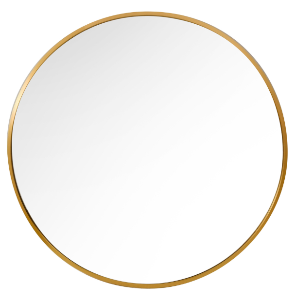 Hugh Round Giant Wall Mirror Gold 120 cm-Renaissance Design Studio