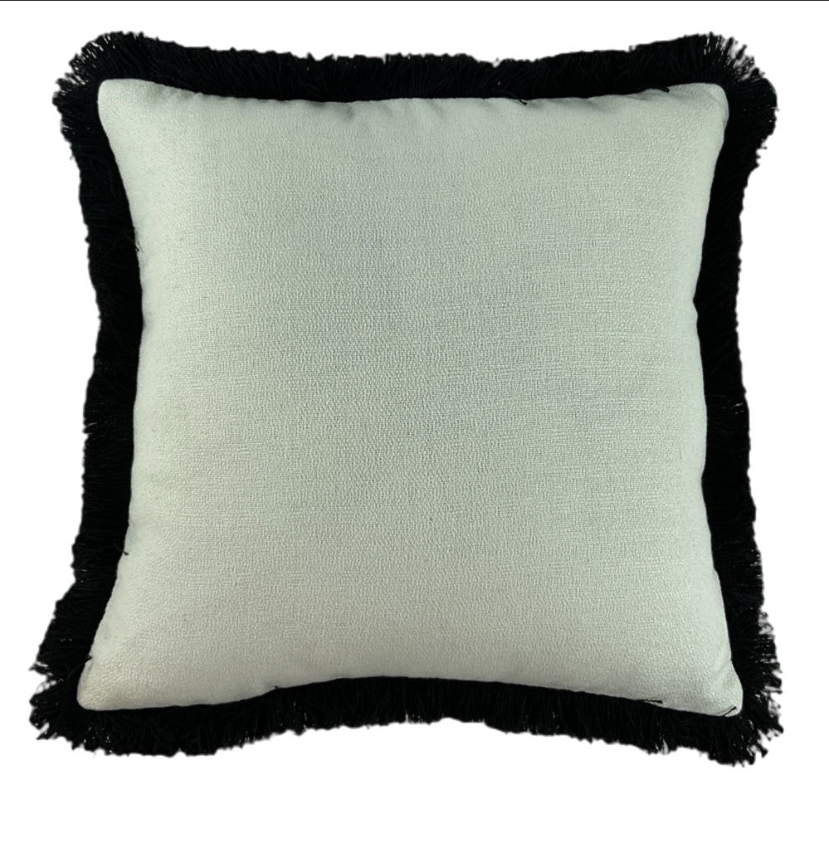Hugo Bay Ivory Cushions With Thick Fringe-Renaissance Design Studio