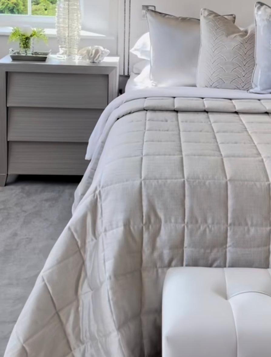 Iced ivory shargreen Designer bedside cabinet reduced to clear-Bedside Cabinet-Renaissance Design Studio