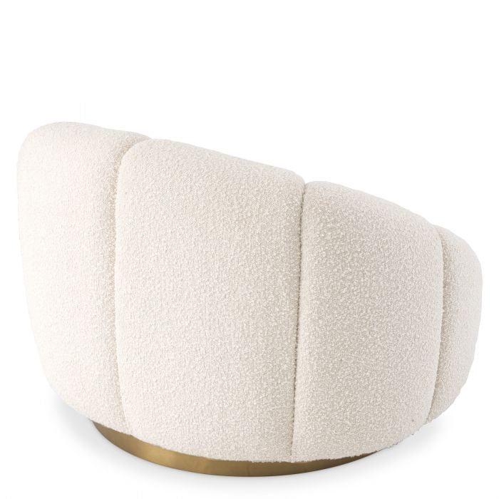 Inger swivel chair in boucle cream by Eichholtz-accent chair-Renaissance Design Studio