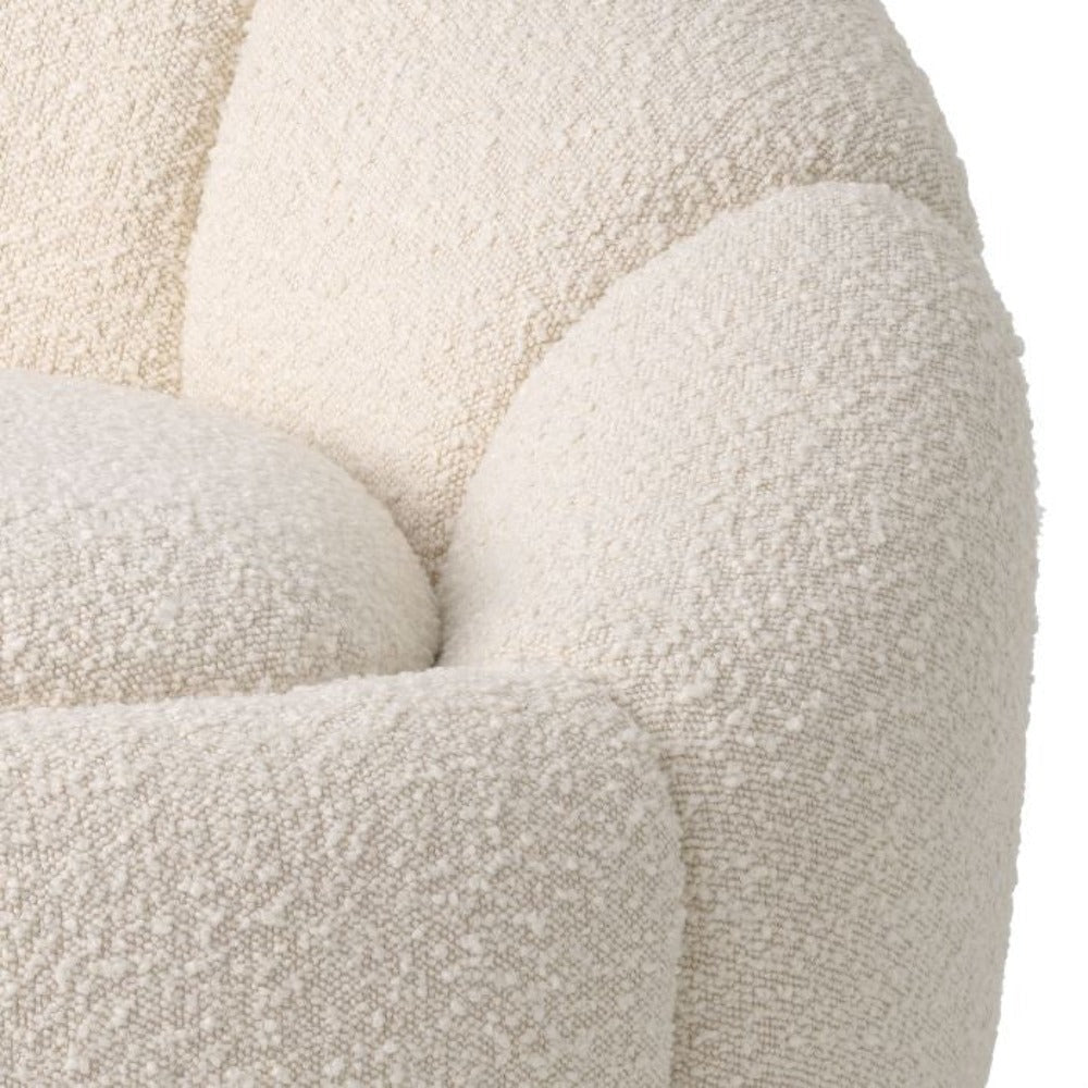 Inger swivel chair in boucle cream by Eichholtz-Renaissance Design Studio
