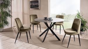 Italia Round marble look dining table 120 cm-Renaissance Design Studio