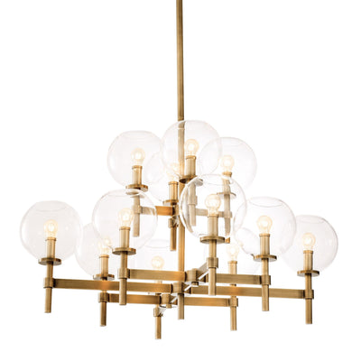 Jade L antique brass finish chandelier by Eichholtz