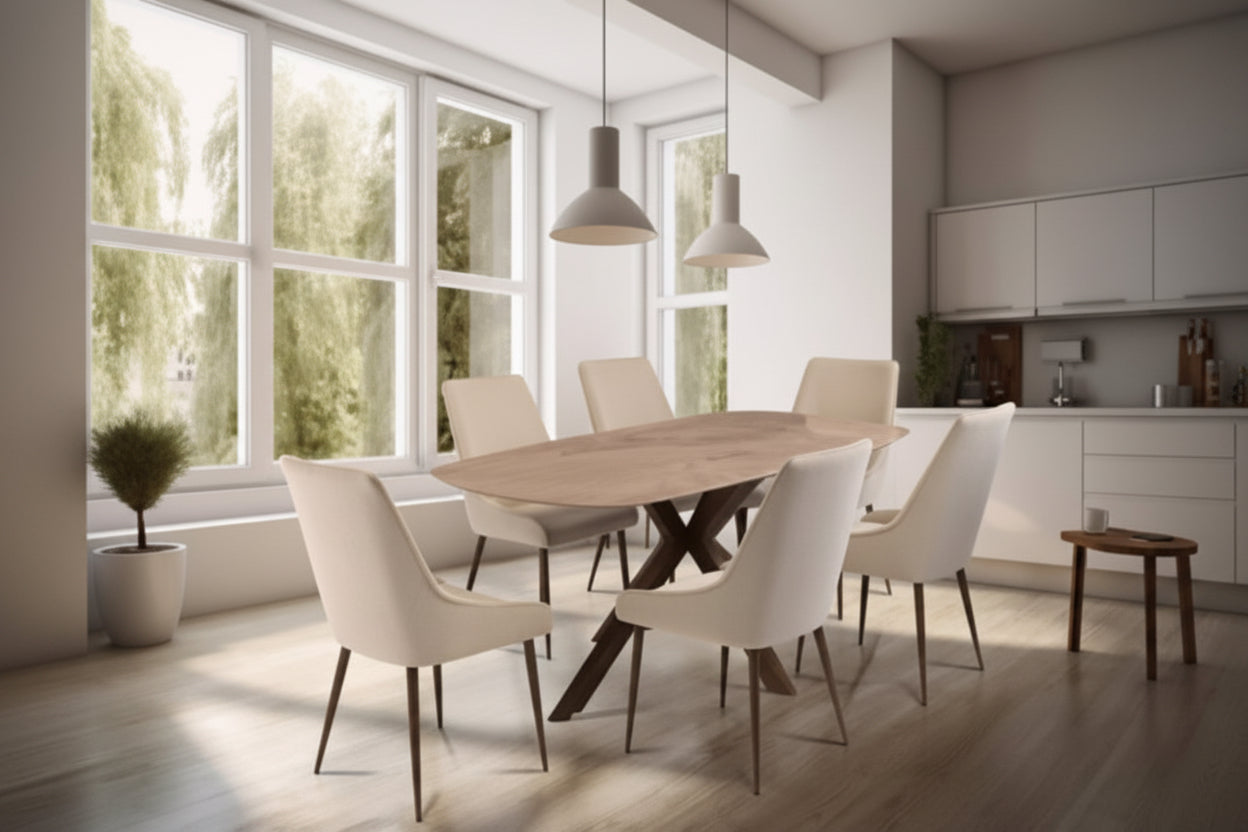 Janet Dining Table – Pura Stone Top in Sable-Renaissance Design Studio
