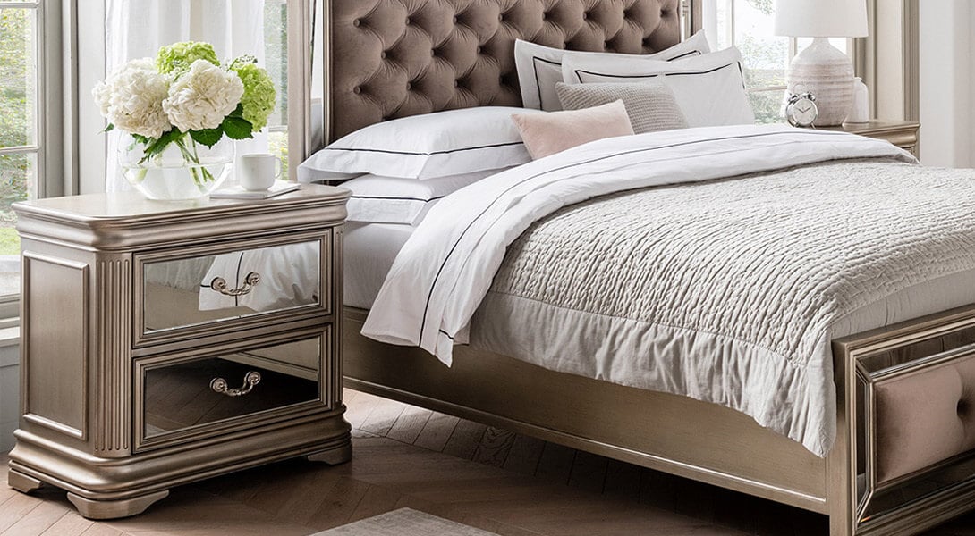 Jessica superking 6 ft Bed in Taupe Velvet ( T.O )-Renaissance Design Studio