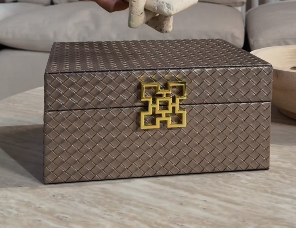 Jewellery Boxes Set of 2 Bronze & Cream - Reduced-Renaissance Design Studio