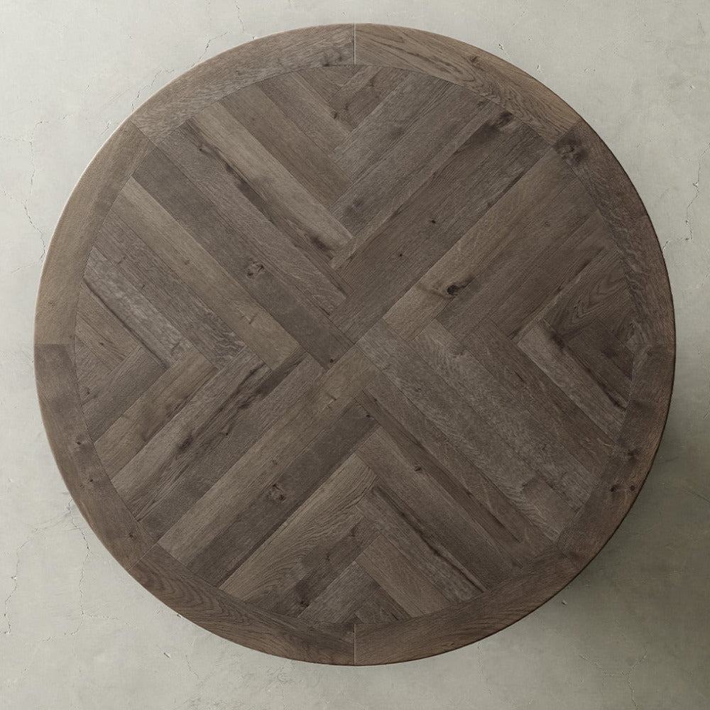 Jonty Parquet solid round table 170cm-Renaissance Design Studio