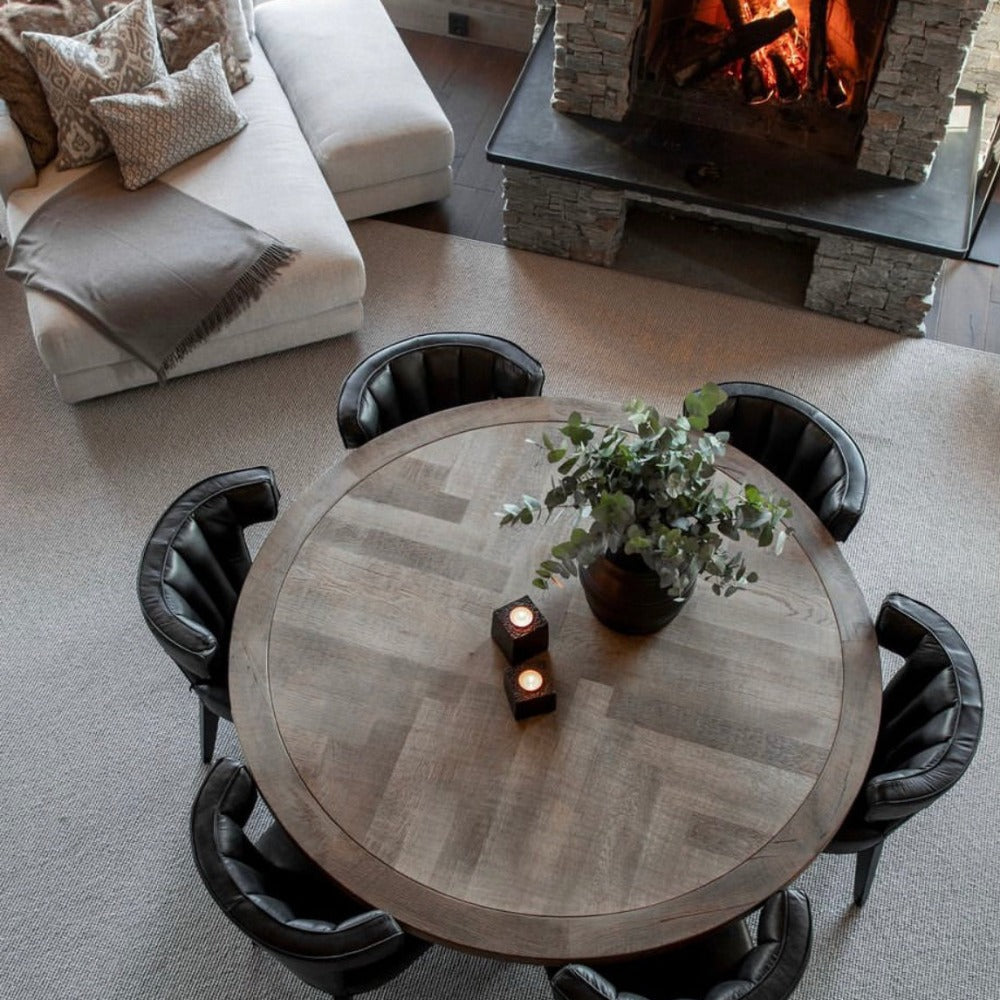 Jonty Parquet solid round table 170cm-Renaissance Design Studio