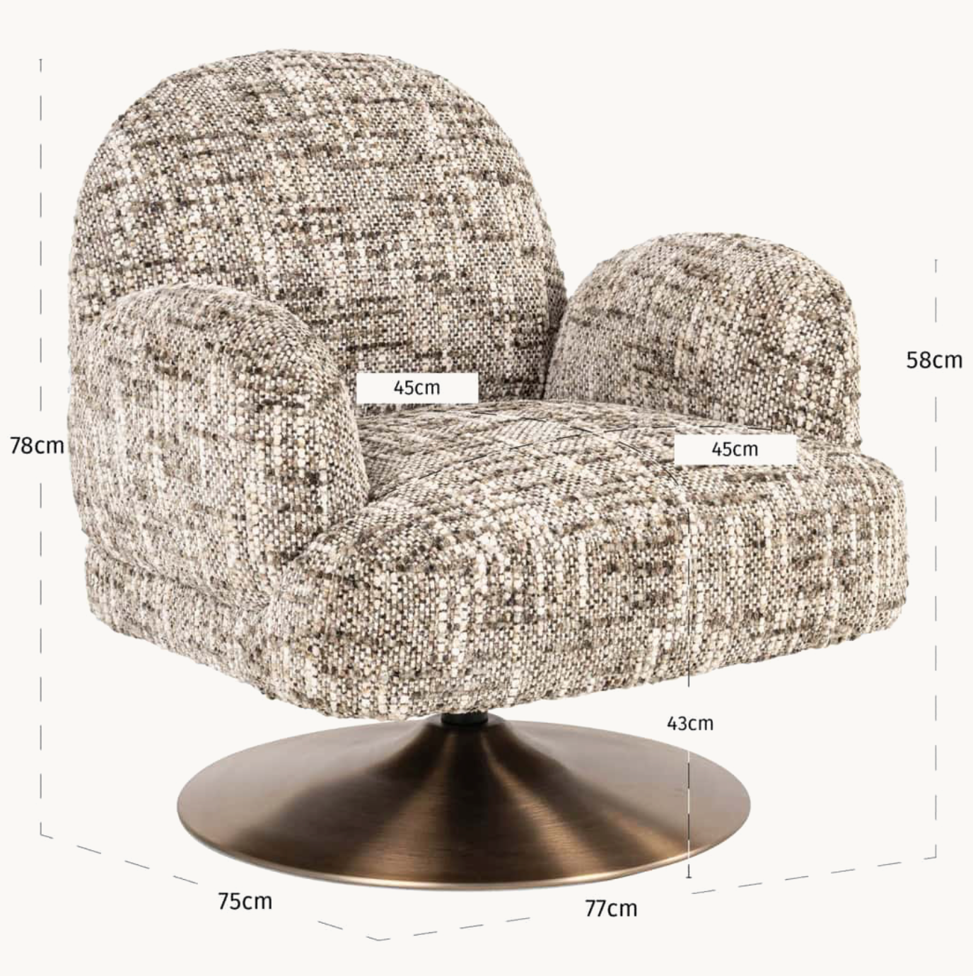 Kagney feature swivel armchair-Renaissance Design Studio