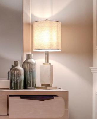 Kaia Table Lamp With Shade-Renaissance Design Studio