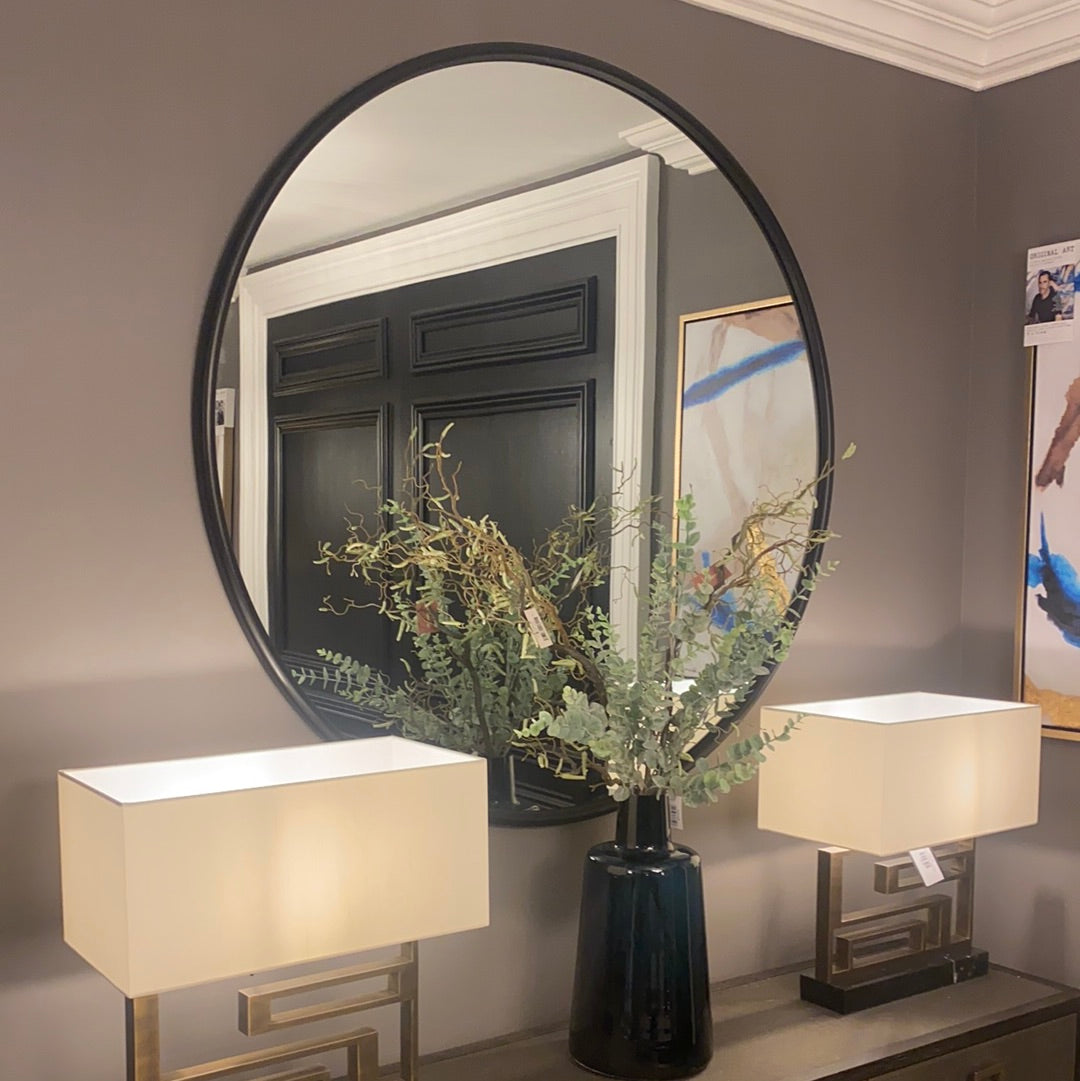 Kensington 120 cm round black mirror reduced-Renaissance Design Studio