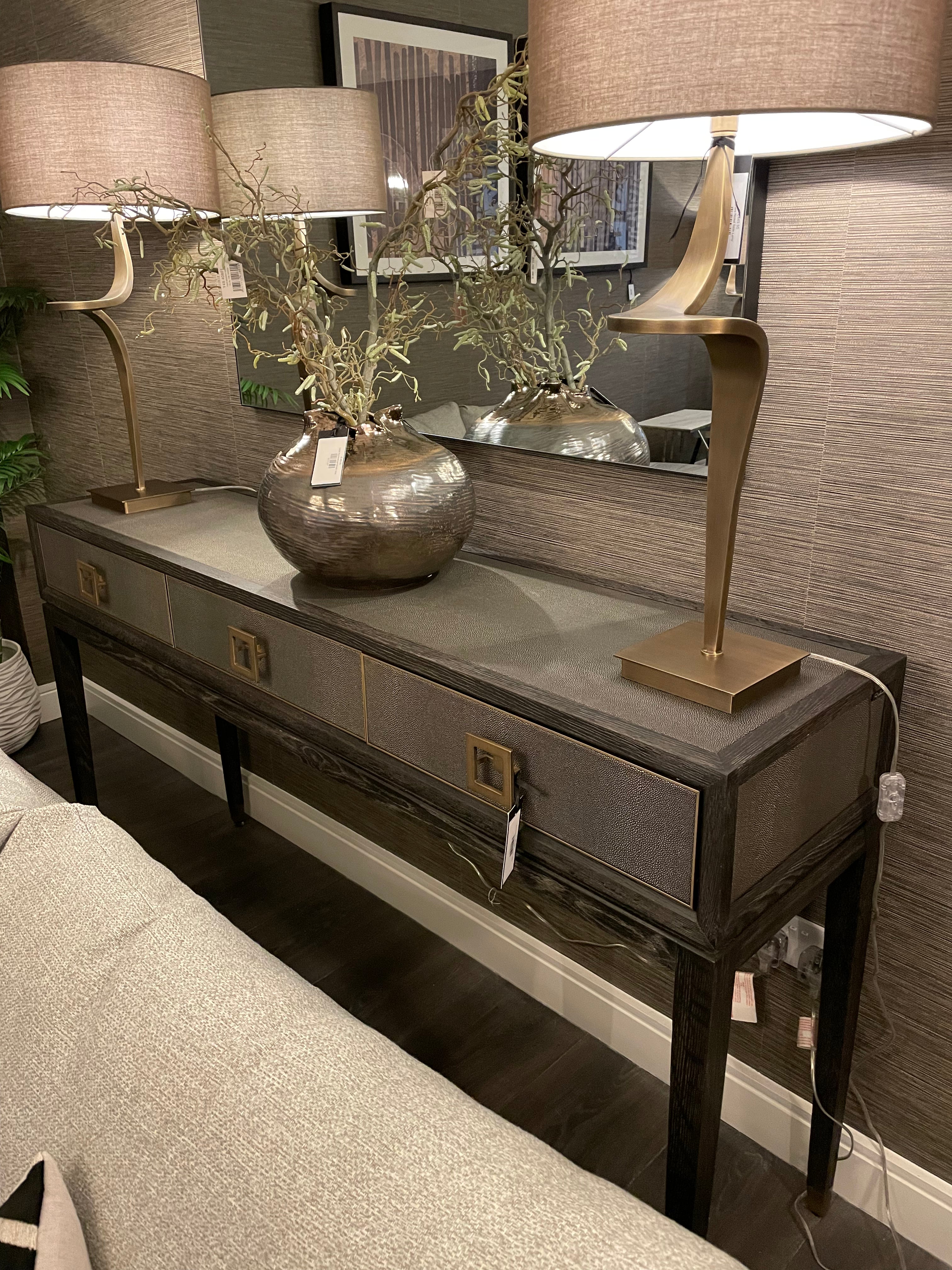 Kensington 3 drawer console table-console table-Renaissance Design Studio