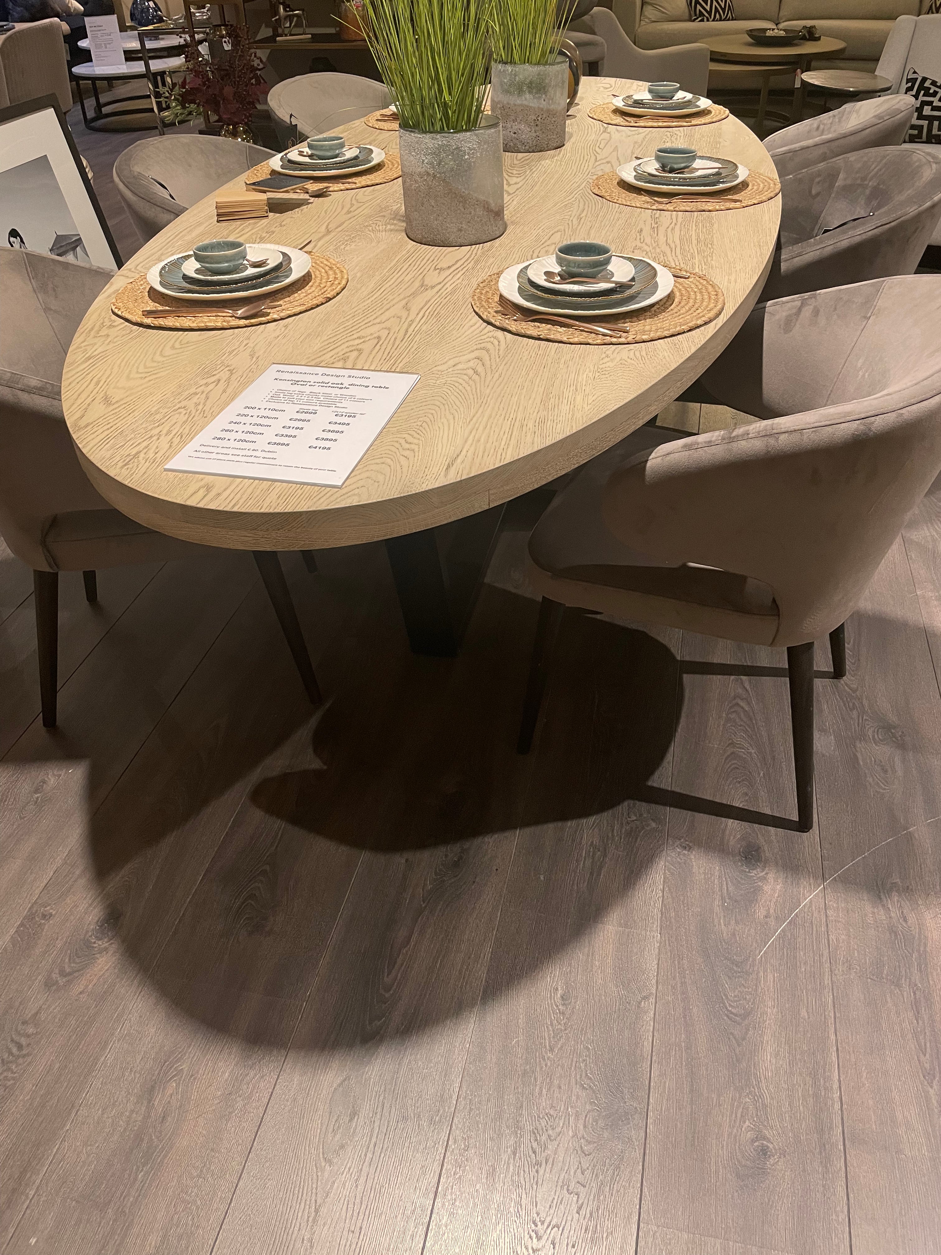 Kensington bespoke Oval Dining Table.-Renaissance Design Studio