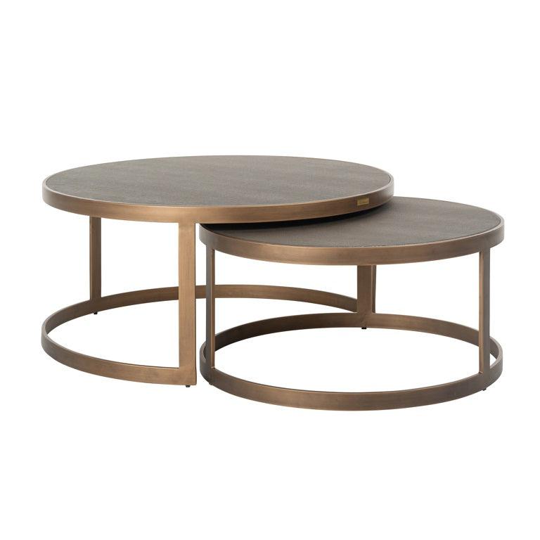 Kensington B shagreen Set of Coffee Tables-Coffee Tables-Renaissance Design Studio