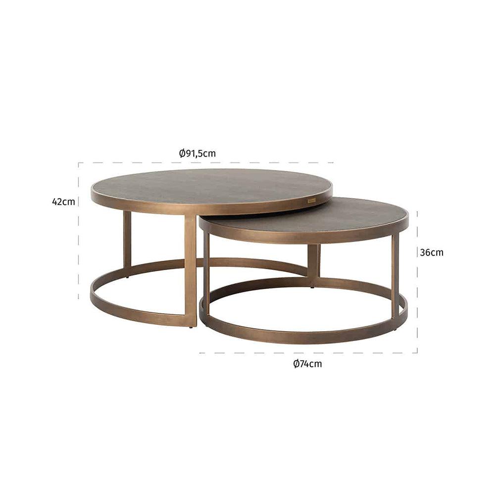 Kensington B shagreen Set of Coffee Tables-Coffee Tables-Renaissance Design Studio