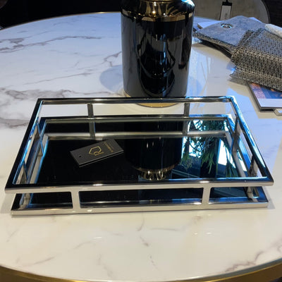 Kensington Cruzar Large Rectangular Tray in Silver