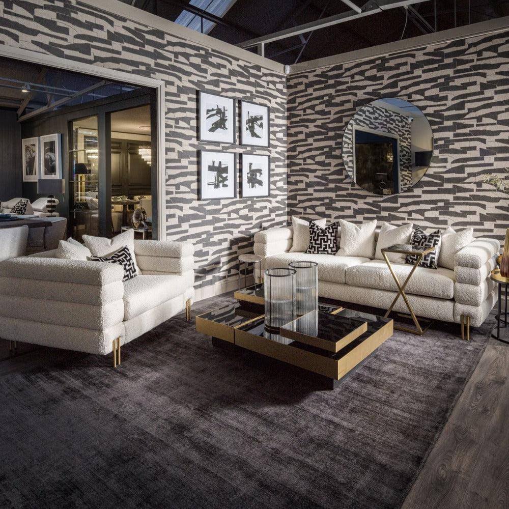 Kensington York Sofa with gold accents by Eichholtz. 10% off this in Grand Sale-Sofa-Renaissance Design Studio