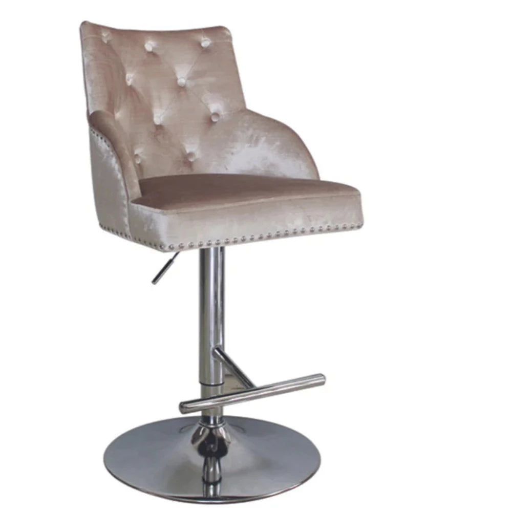 Kimmy Gas Lift Stool pewter-Renaissance Design Studio