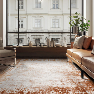 Kuza border designer contemporary textured Rug