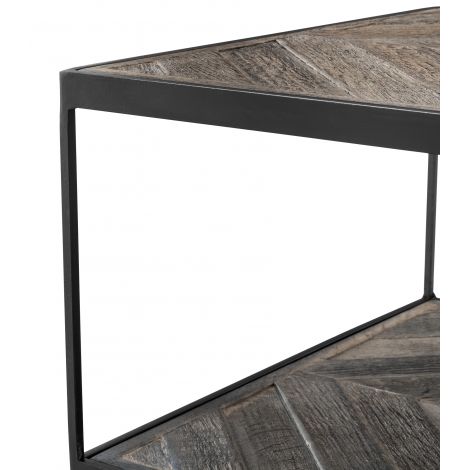 La Varenne zinc side table with weathered oak by Eichholtz-Renaissance Design Studio