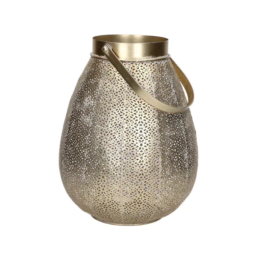 Lacey Metal Lantern in Gold. REDUCED TO CLEAR-candle holder-Renaissance Design Studio