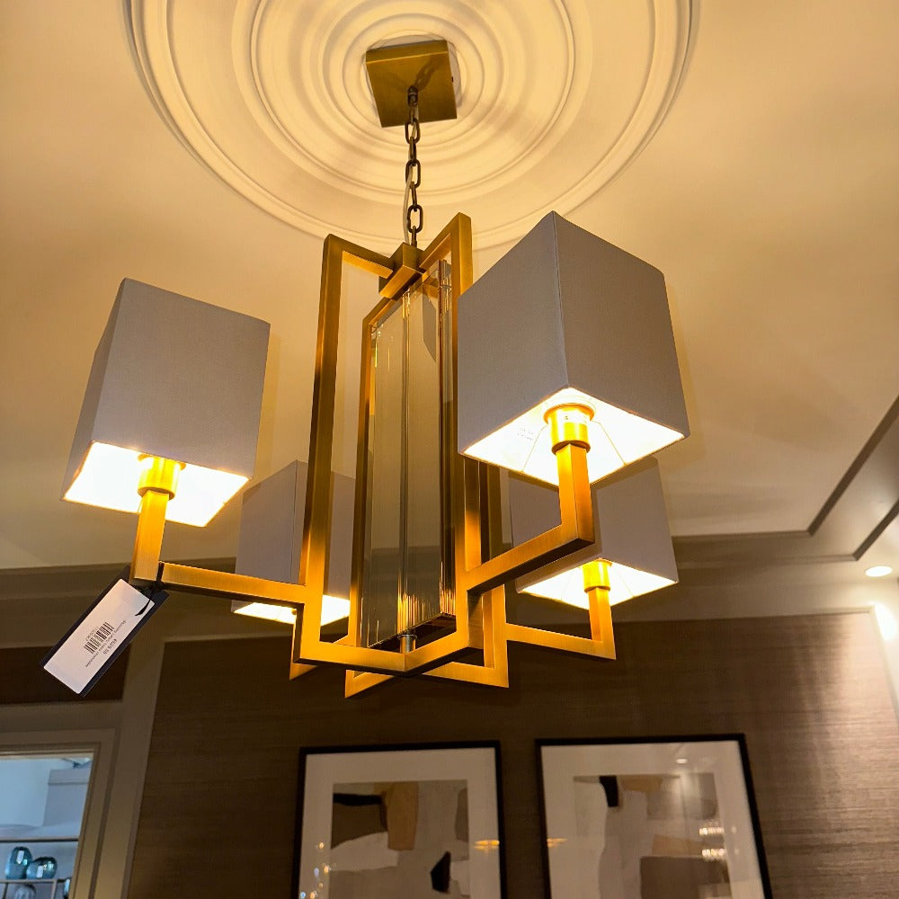 Lacey Antique Brass Chandelier-Renaissance Design Studio