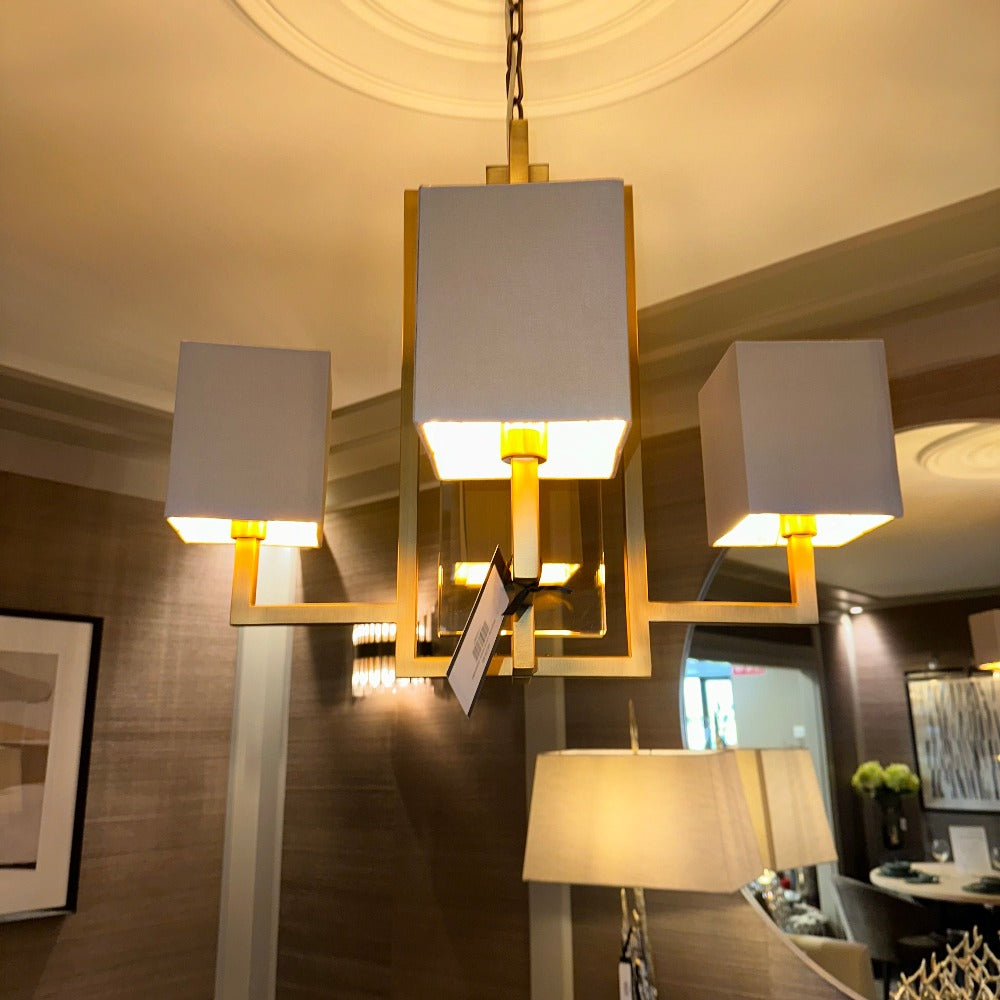 Lacey Antique Brass Chandelier-Renaissance Design Studio