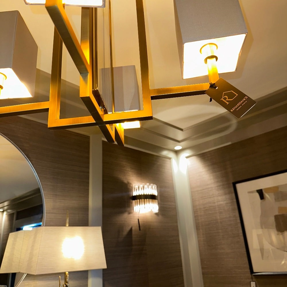 Lacey Antique Brass Chandelier-Renaissance Design Studio