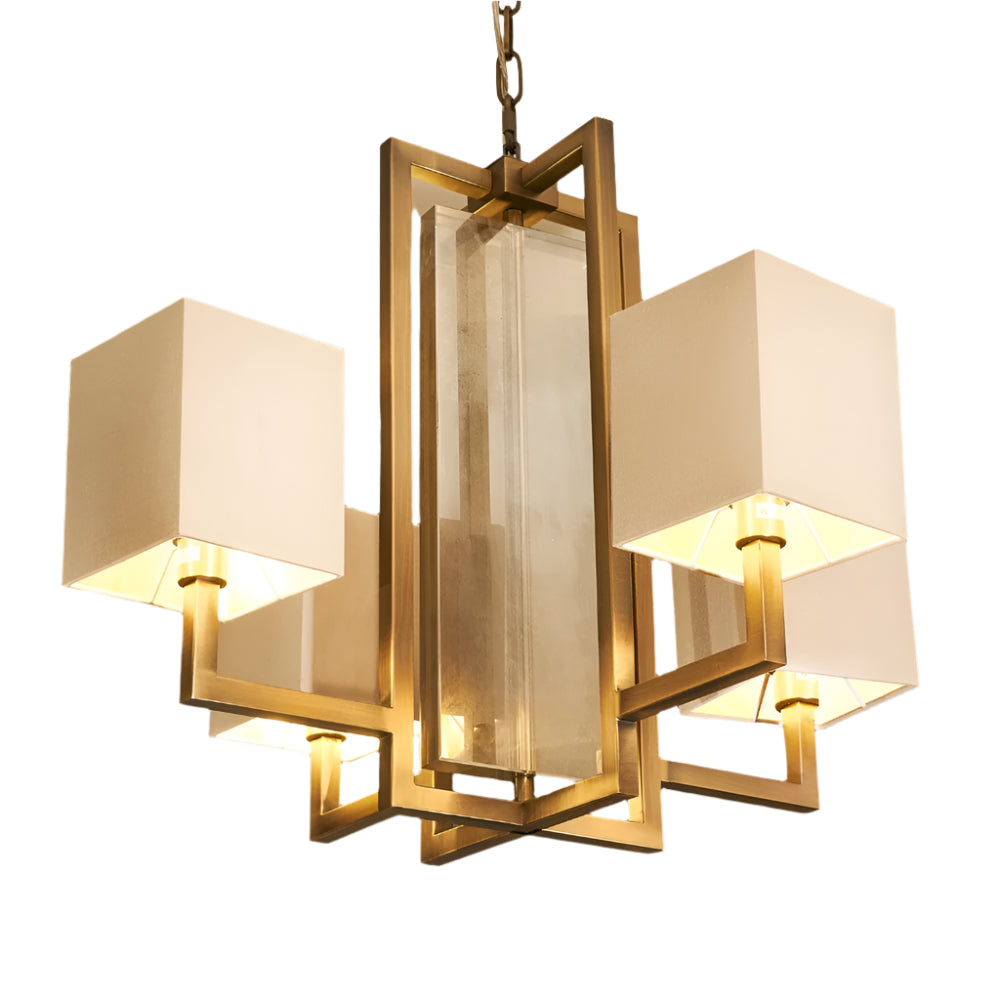 Lacey Antique Brass Chandelier-Renaissance Design Studio