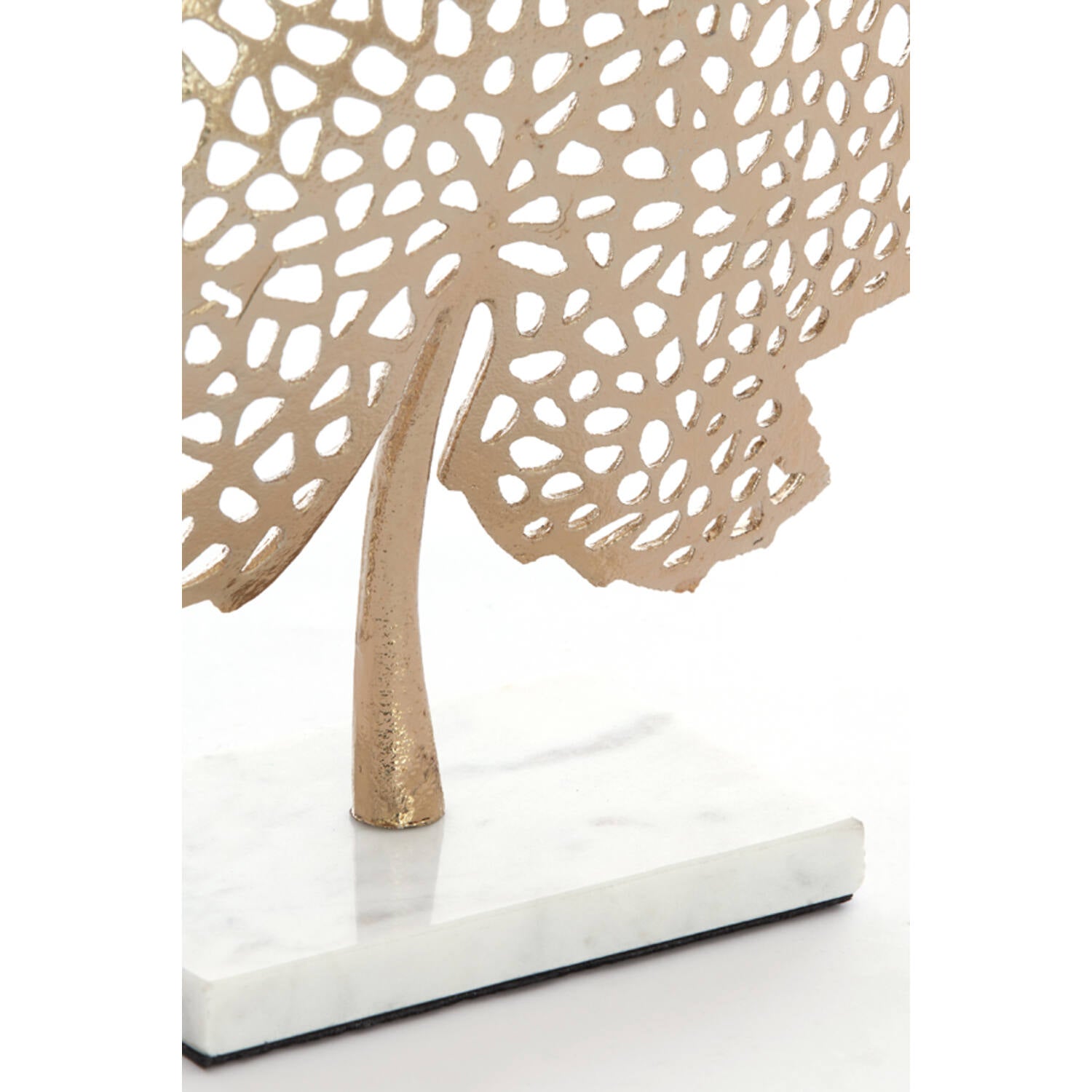 Lagoon LEAF gold+marble white Ornament 28 x 35cm large-Renaissance Design Studio