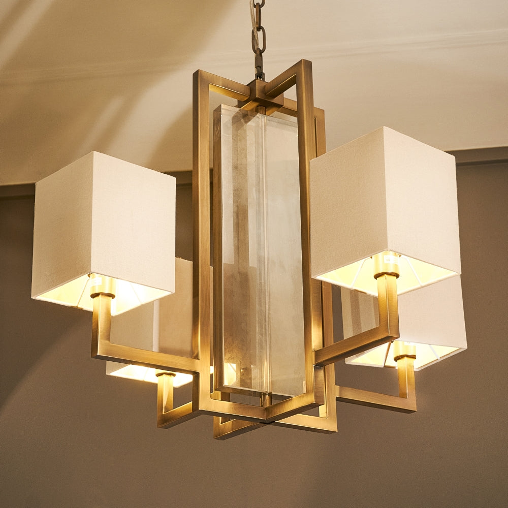 Laik Antique Brass Chandelier by RV Astley-Renaissance Design Studio