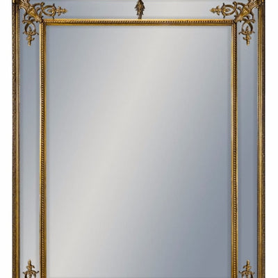 LARGE GOLD FRENCH MIRROR WITH CREST