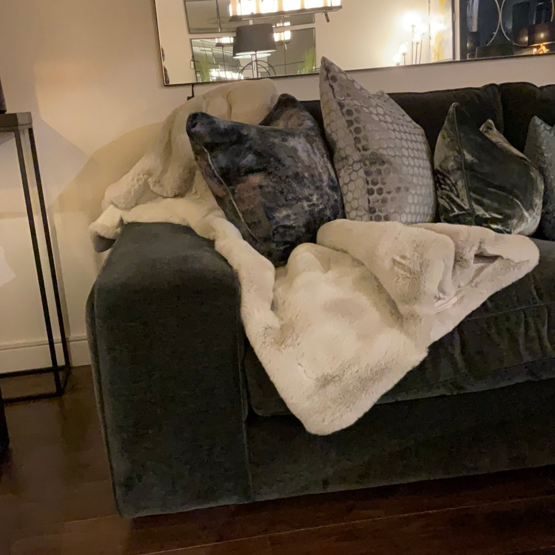 Large Grey Radley Fur Throw reduced-Renaissance Design Studio