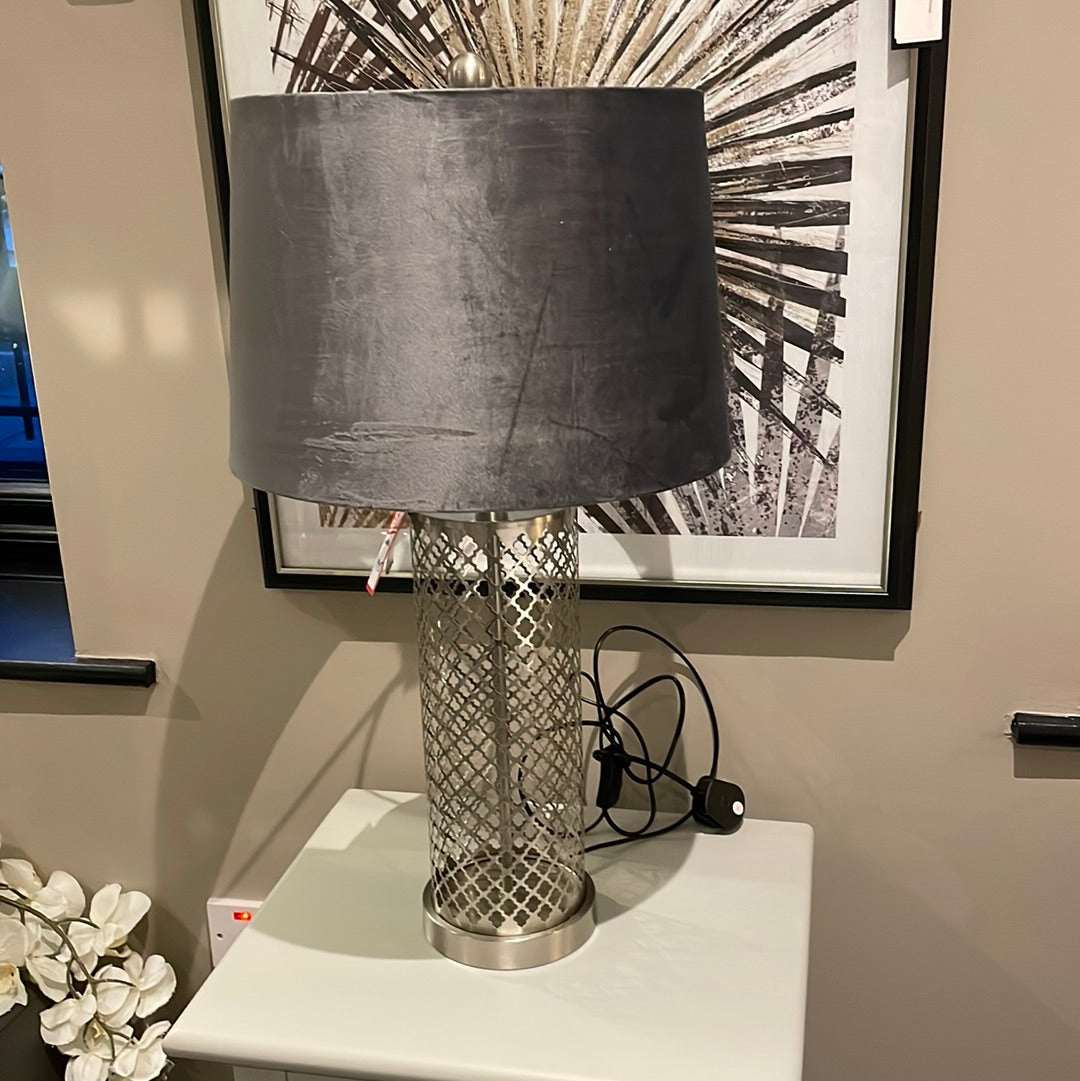 Lattice lamp w shade reduced-Renaissance Design Studio