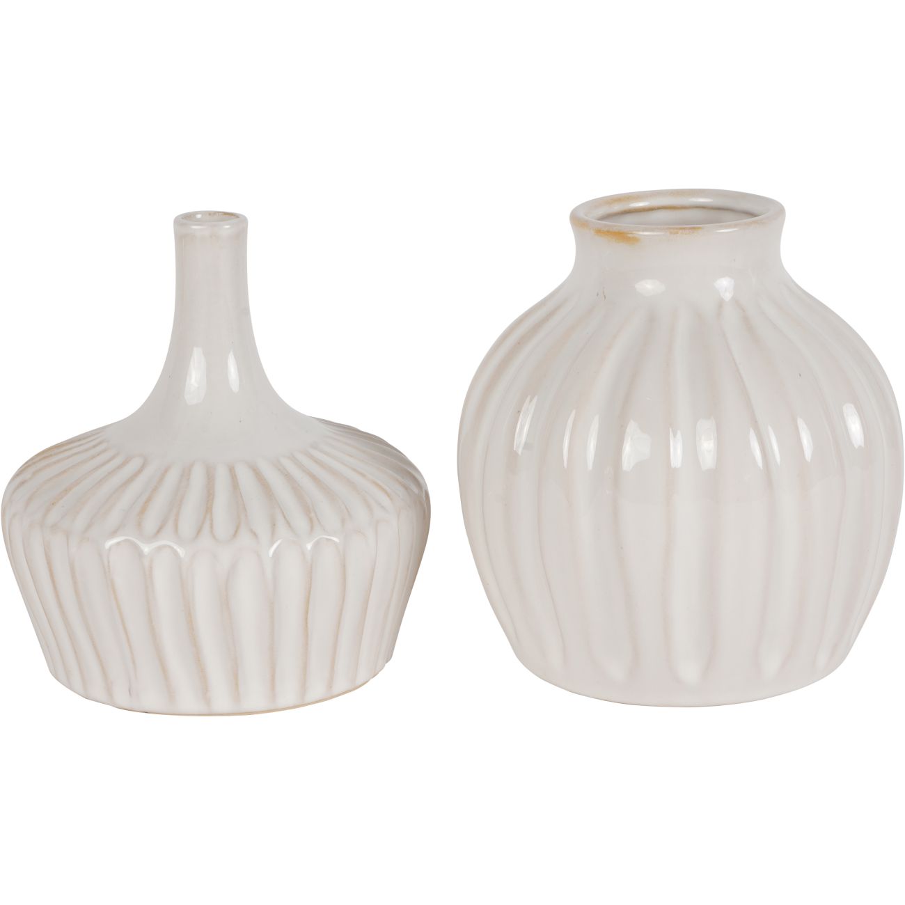 Laura Ashley White Set Of Two Stoneware Vases-Renaissance Design Studio
