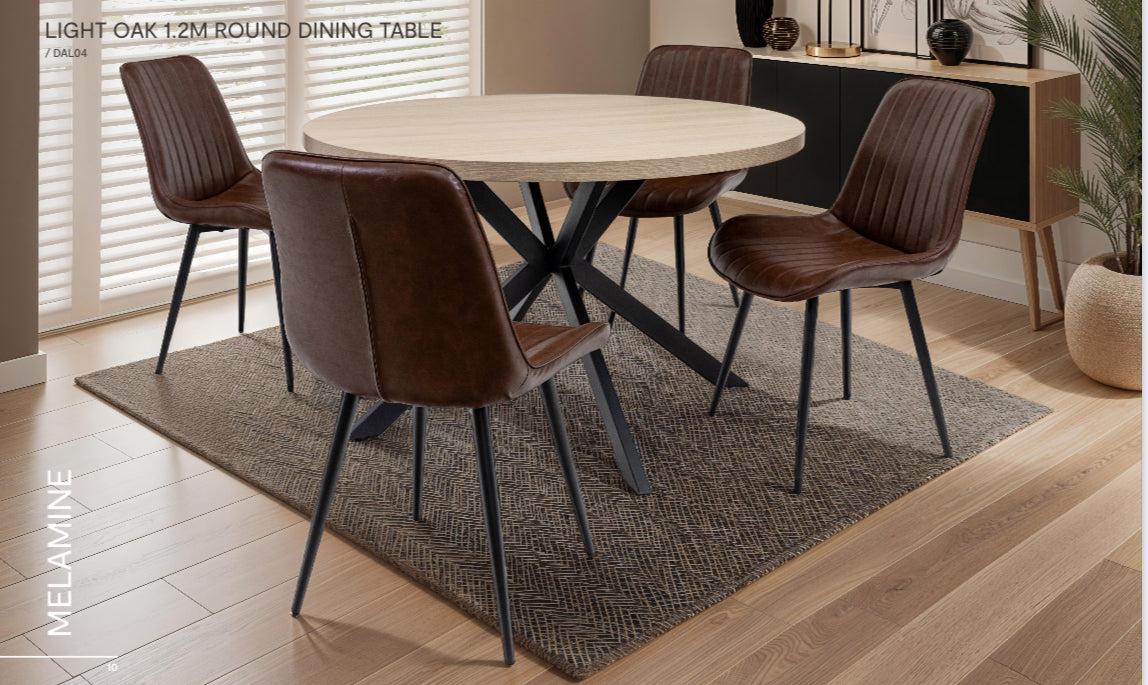 Laurence 1.07m Round Dining Table Grey Oak Finish special deal ! limited stock-Renaissance Design Studio