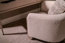 Lavine occasional chair in soft oatmeal boucle by Mindy Brown
