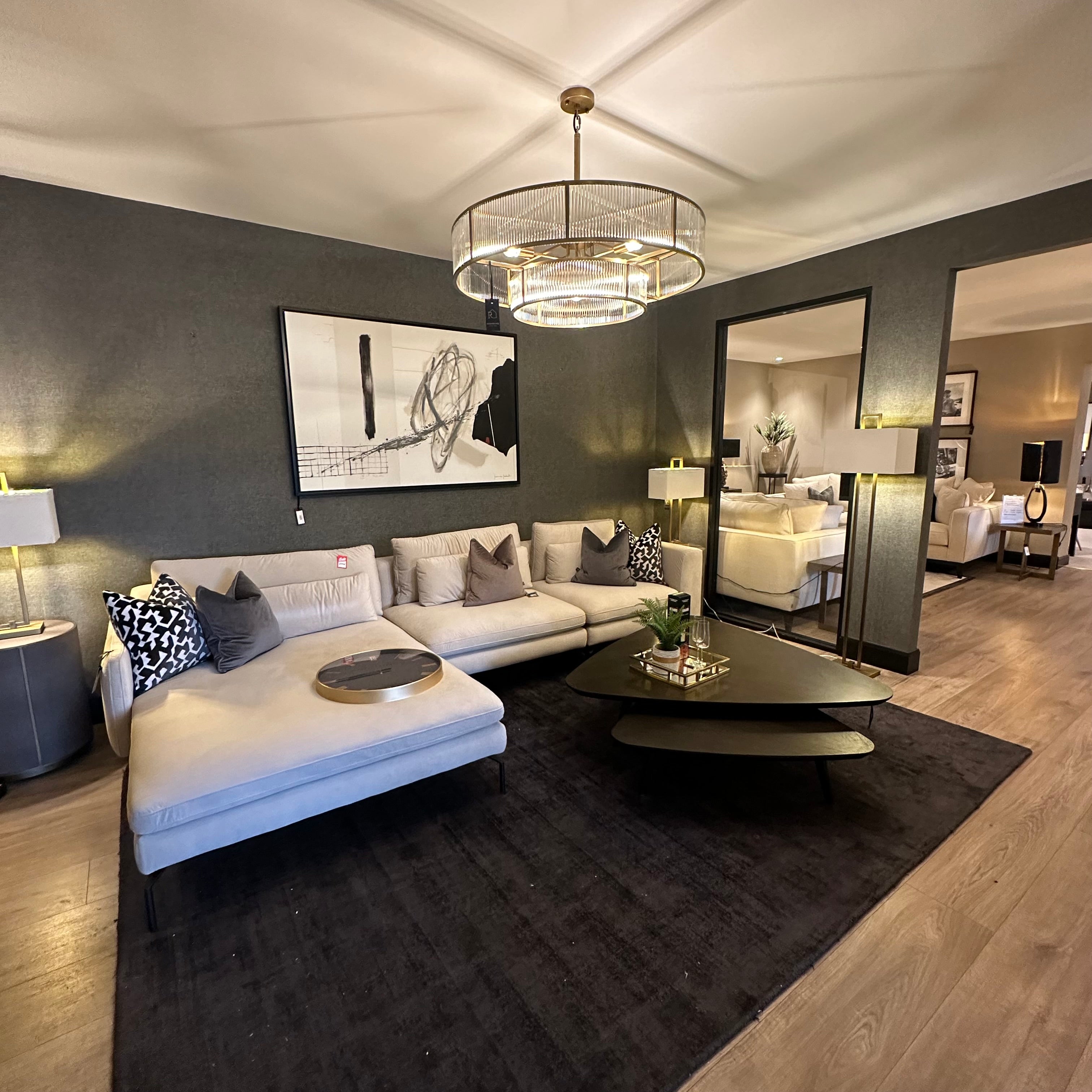 Lela Modular Bespoke Sofa with extra wide seats and chaise and USB port reduced this week-corner sofas-Renaissance Design Studio