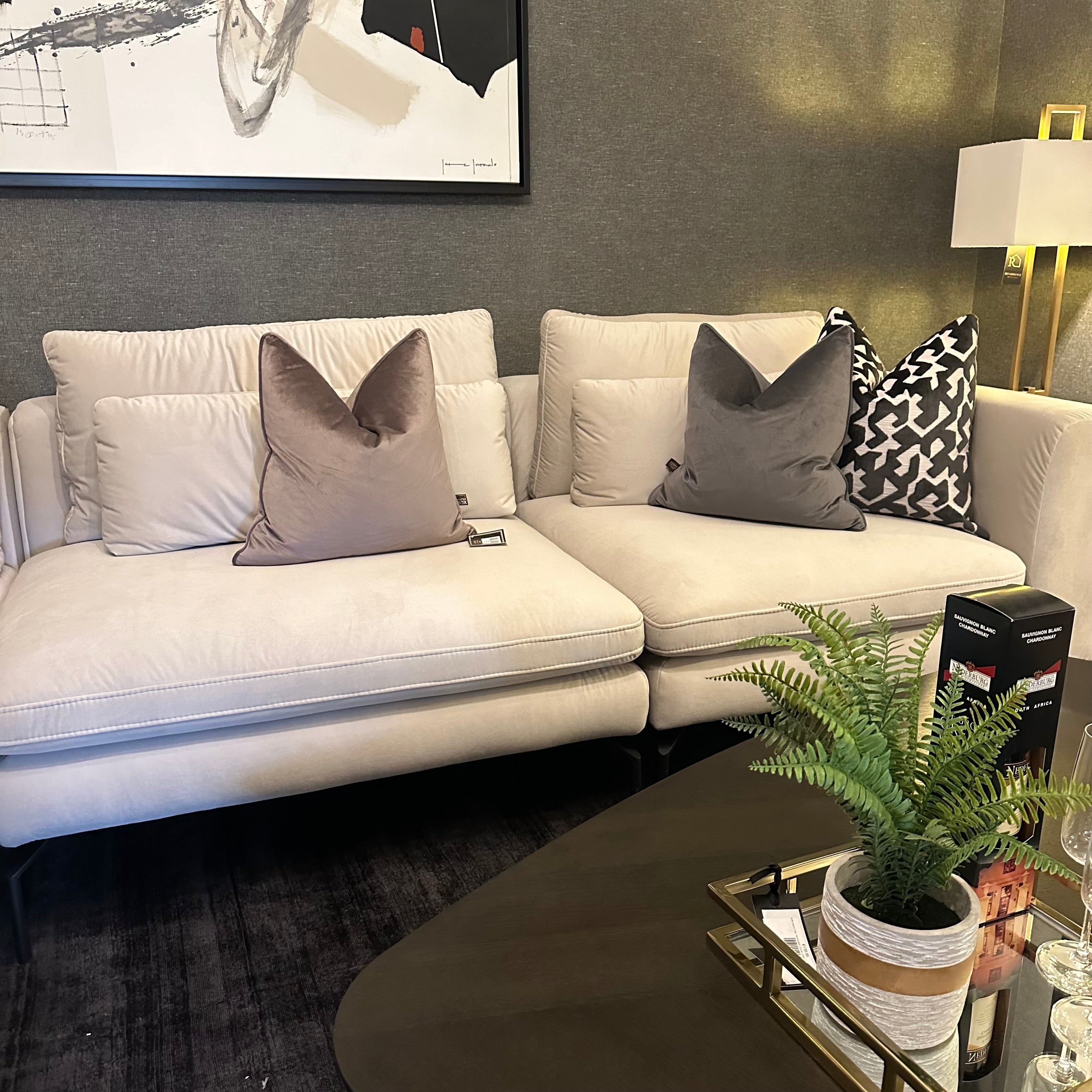 Lela Modular Bespoke Sofa with extra wide seats and chaise and USB port reduced this week-corner sofas-Renaissance Design Studio