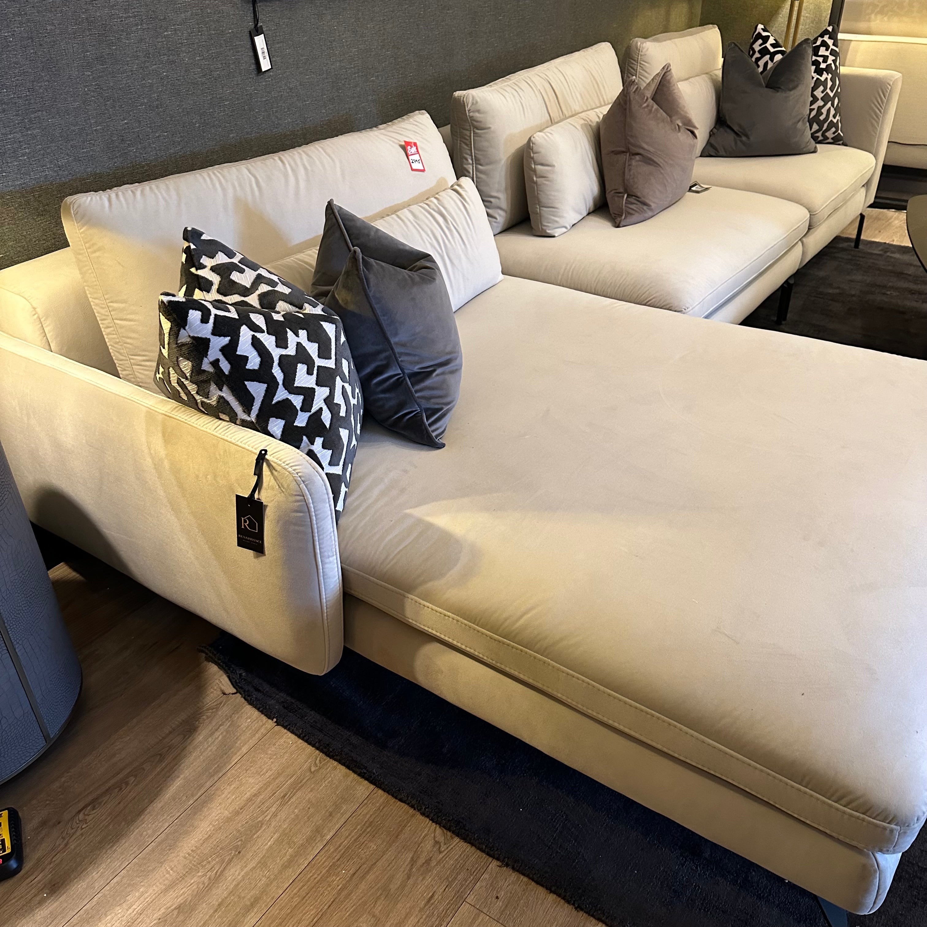 Lela Modular Bespoke Sofa with extra wide seats and chaise and USB port reduced this week-corner sofas-Renaissance Design Studio