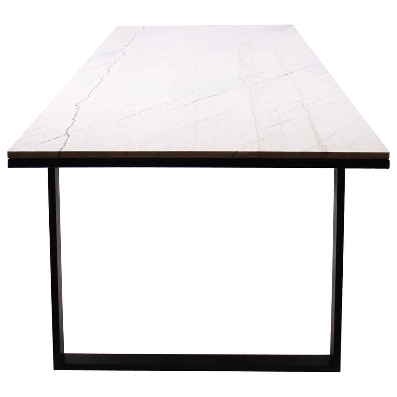 Lexi dining table in white with black legs-Renaissance Design Studio