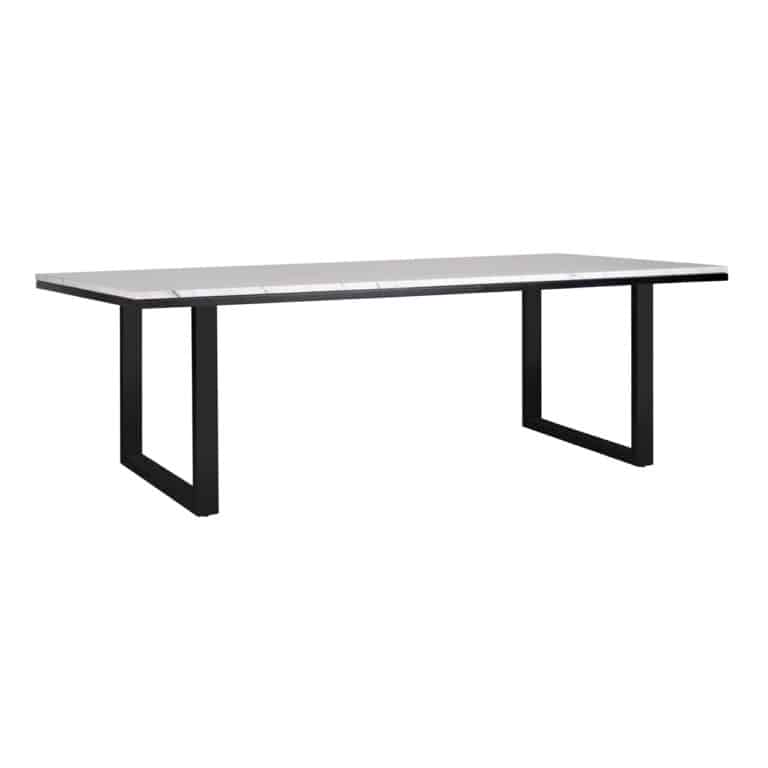Lexi dining table in white with black legs-Renaissance Design Studio