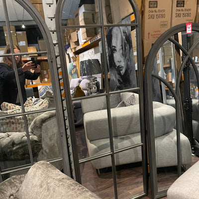 Libra Arch Window Mirror Grey Metal HALF price