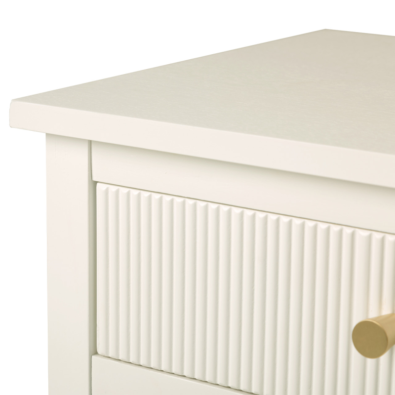 Lindon 1 drawer bedside cabinet in white w gold . special purchase limited stock NR-Renaissance Design Studio