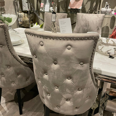 lola button back chair mink velvet clearance ( bedroom chair )