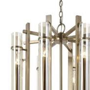 Louis antique Brass And Cognac 8 glass pendant by RV Astley.